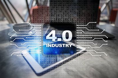 行業4.0 理念, 智能工廠結構。流程自動化和數據交換。現代制造技術